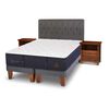 Cama Europea CIC Base Dividida King Grand Premium + Respaldo + Veladores