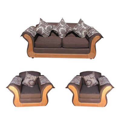 Imagen 1 del producto Juego de Living Almore Irlanda Sofá 3 Cuerpos + Dos Sillones 1 Cuerpo Café