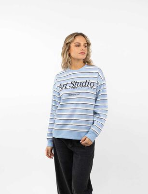 Imagen 1 del producto Polerón Con Estampado Mujer Icono Celeste