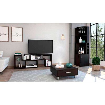 Imagen 1 del producto Combo Bar Esquinero + Rack Extensible TV40 + Mesa de Centro TuHome Beijing Coñac