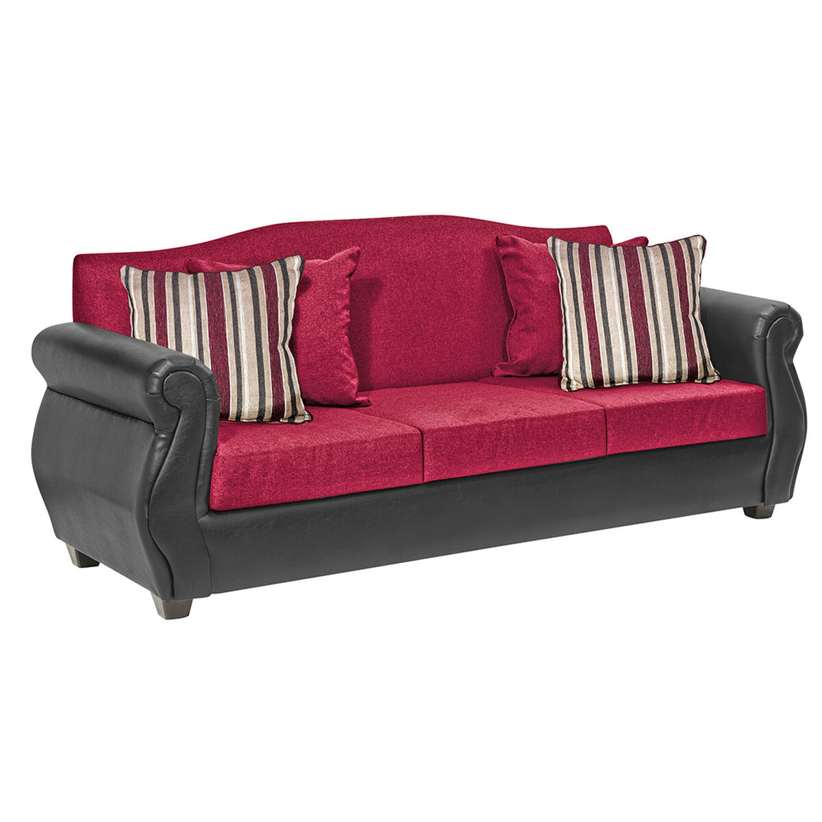 Juego de Living Innovamuebles Azucena Sofá 3 Cuerpos + Dos Sillones 1 Cuerpo Burdeo 