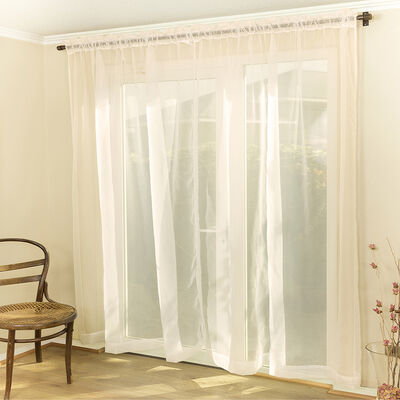 Imagen 1 del producto Juego de Velos Doral Liso Pasador 140 x 220 cm Crudo