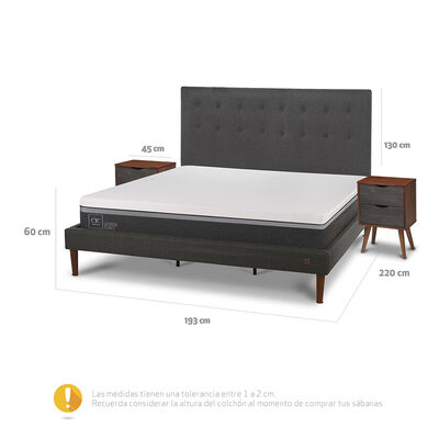 Imagen 2 del producto Cama Europea CIC King Ortopedic Advance + Respaldo Eufrates + 2 Veladores