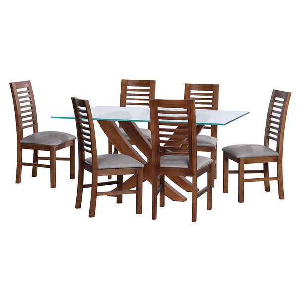 Juego de Comedor Latam Home Alicante 6 Sillas Gris