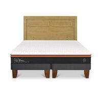 Cama Europea CIC Base Dividida King Beecomfort + Respaldo Milan Mostaza