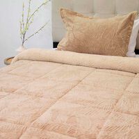 Cubrecama Doral 1,5 Plazas Beige Outboss Sherpa