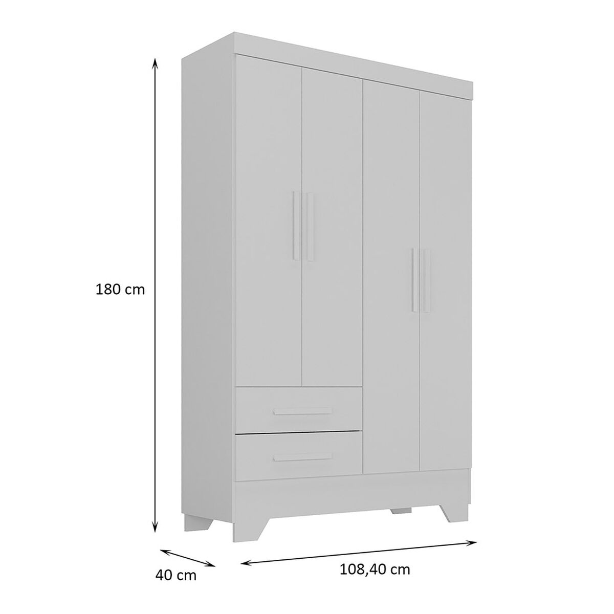 Closet Di Poretti Design Bambole 2 Cajones 4 Puertas Blanco