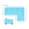 Sof&aacute; Seccional Living Factory Samy 4 Cuerpos Azul