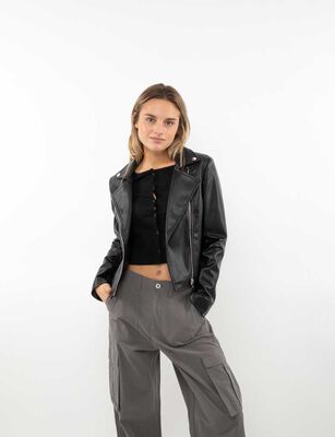 Imagen 1 del producto Chaqueta Ecocuero Mujer Icono Negro