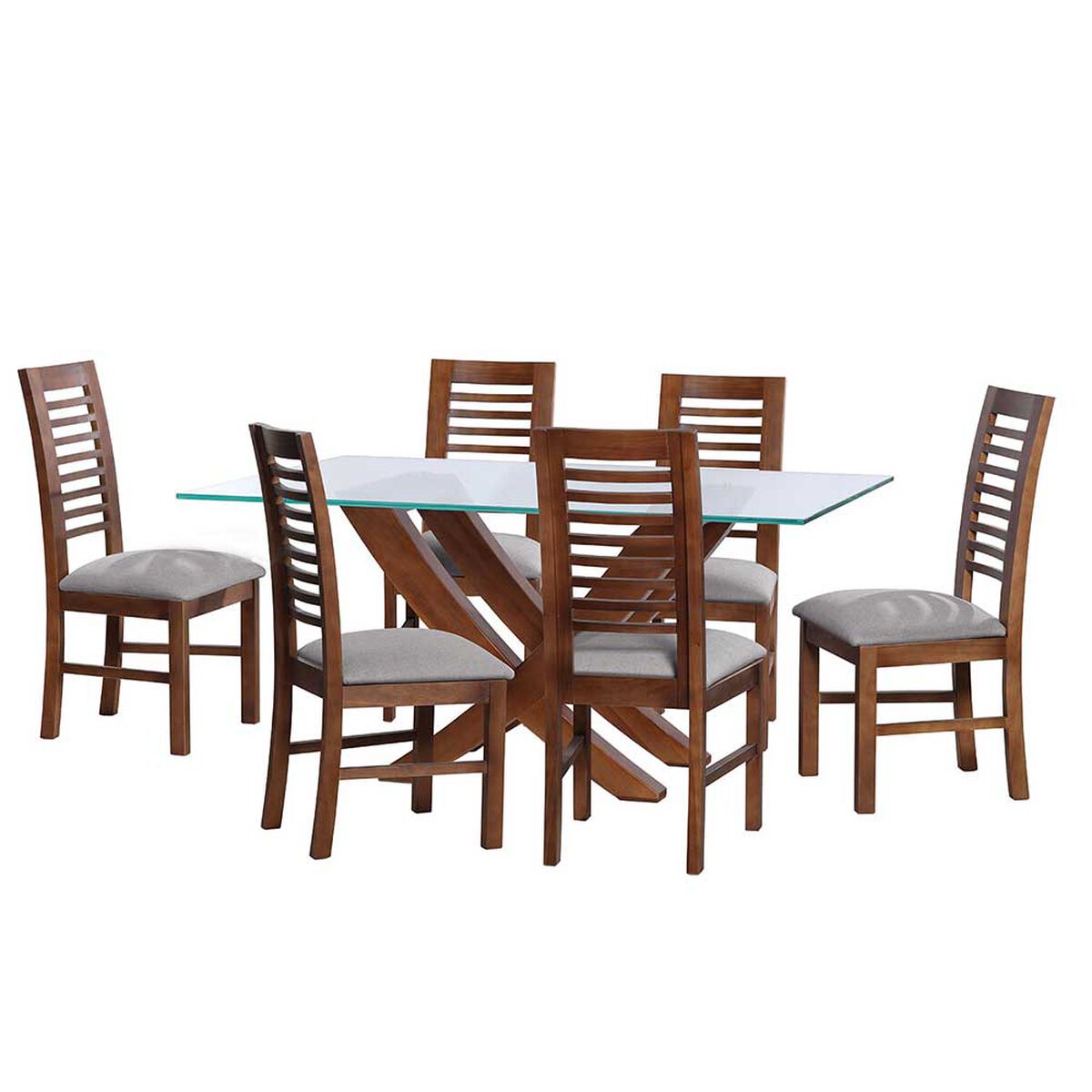 Juego de Comedor Latam Home Alicante 6 Sillas Gris Claro