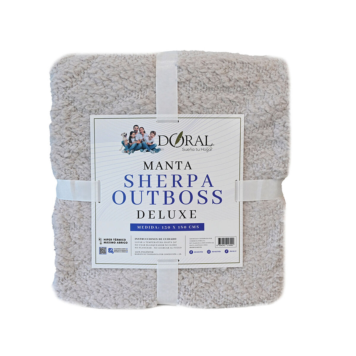 Manta Doral Sherpa Outboss 130x180 Crudo