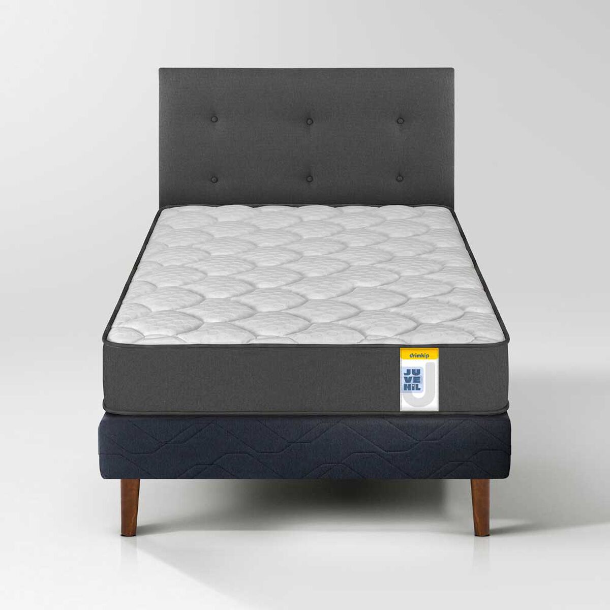 Cama Europea Drimkip 1,5 Plazas Juvenil + Respaldo Royal