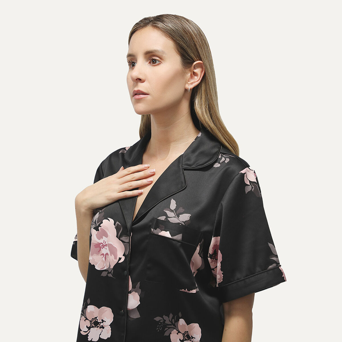 Pijama Manga Corta Mujer Flores