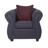 Juego de Living Black Factory Emili Sofá 3 Cuerpos + Dos Sillones 1 Cuerpo Marengo