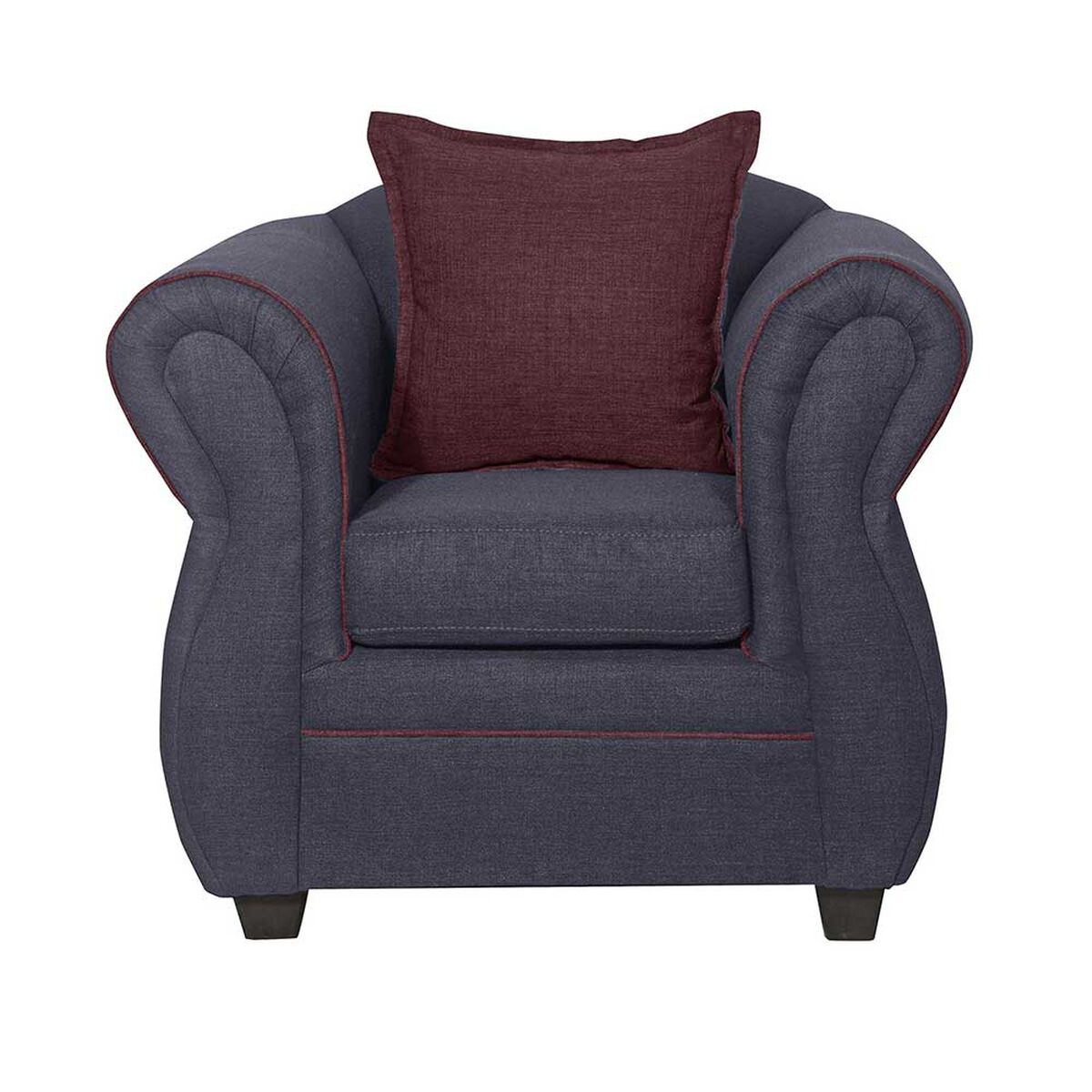 Juego de Living Black Factory Emili Sofá 3 Cuerpos + Dos Sillones 1 Cuerpo Marengo