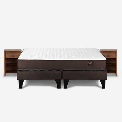 Cama Europea Rosen Base Dividida King Ergo T + 2 Veladores Ferrara