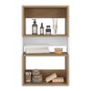 Mueble Auxilar Muro Baño Tuhome Eco Blanco y Fresno 