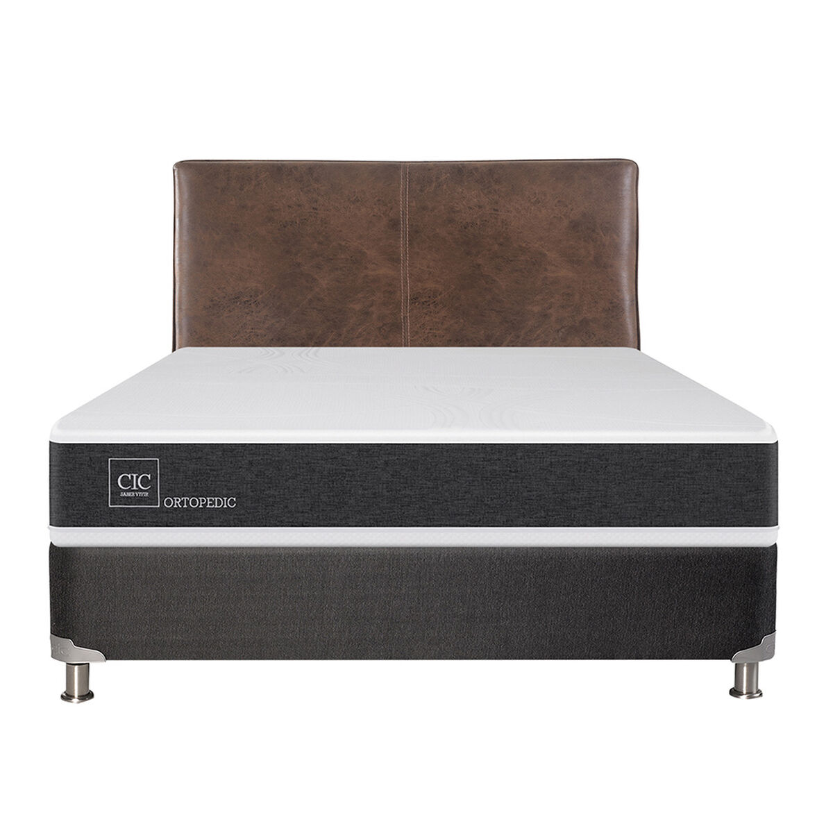 Box Spring CIC 2 Plazas New Ortopedic + Respaldo Baker