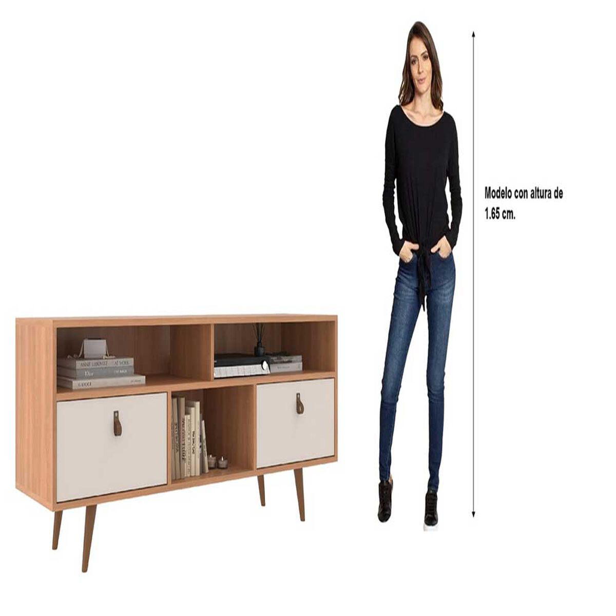 Rack Almore Alemania Hasta 55" Freijo y Off White