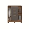 C&oacute;moda Altavision Pinhais 4 Cajones 2 Puertas Caf&eacute; Grafito