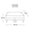 Cama Europea Latam Home Base Dividida 2 Plazas Zen Pro Tela Palo Rosa