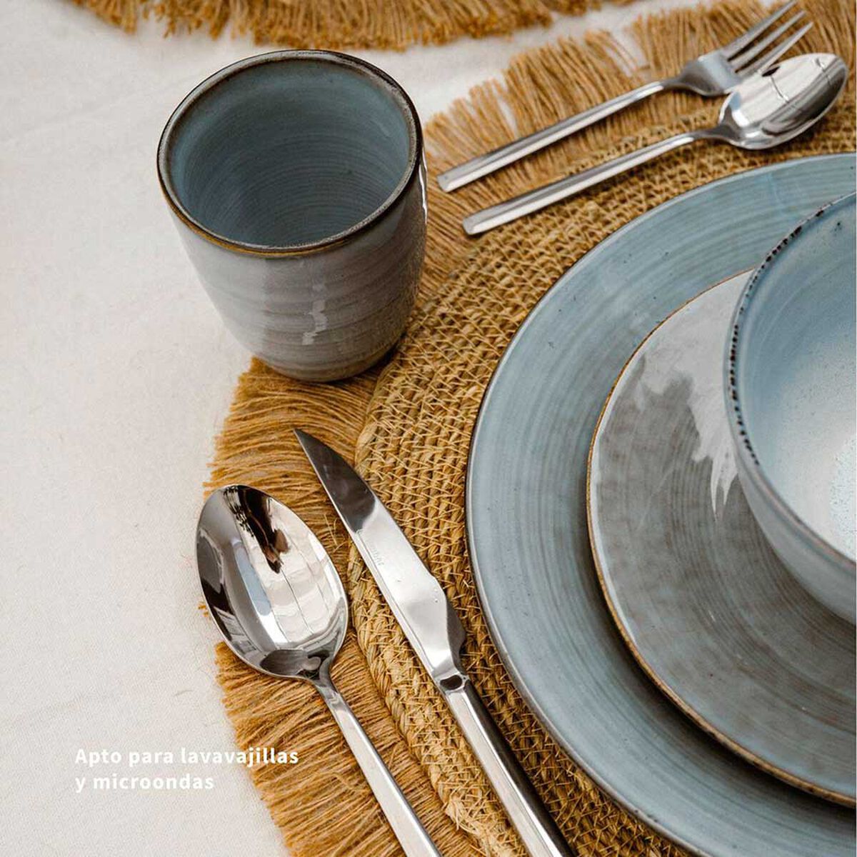 Set 4 Vasos Cer&aacute;mica Simplit Amalfi 270 ml Azul