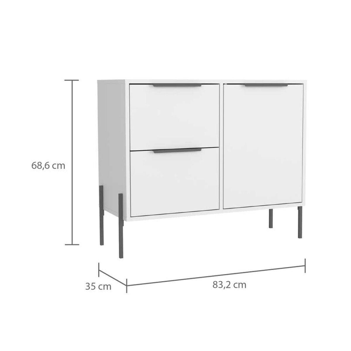 Buffet TuHome White Collection 2 Cajones Blanco