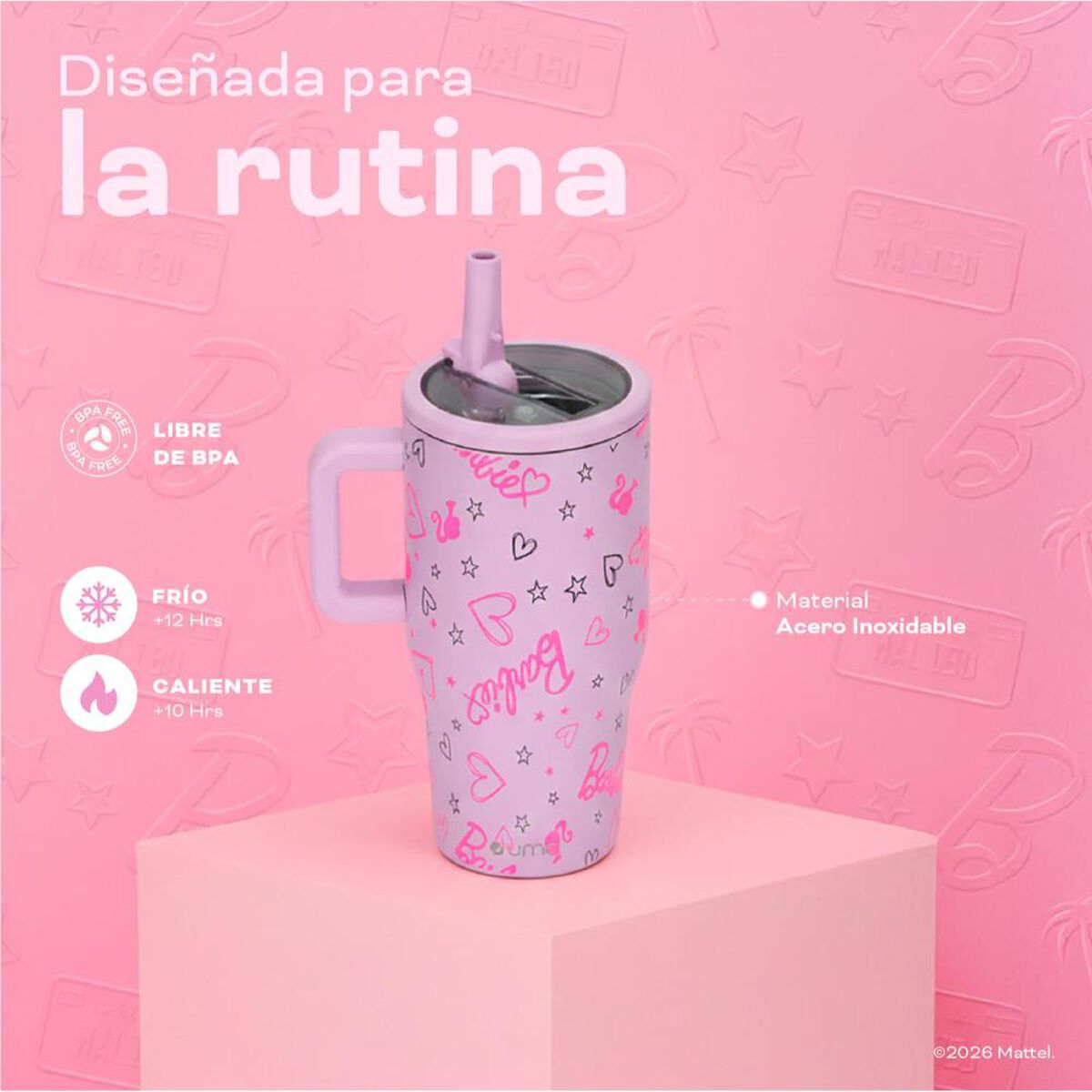 Vaso T&eacute;rmico UMA Barbie Love 590ml Acero Inox Violeta