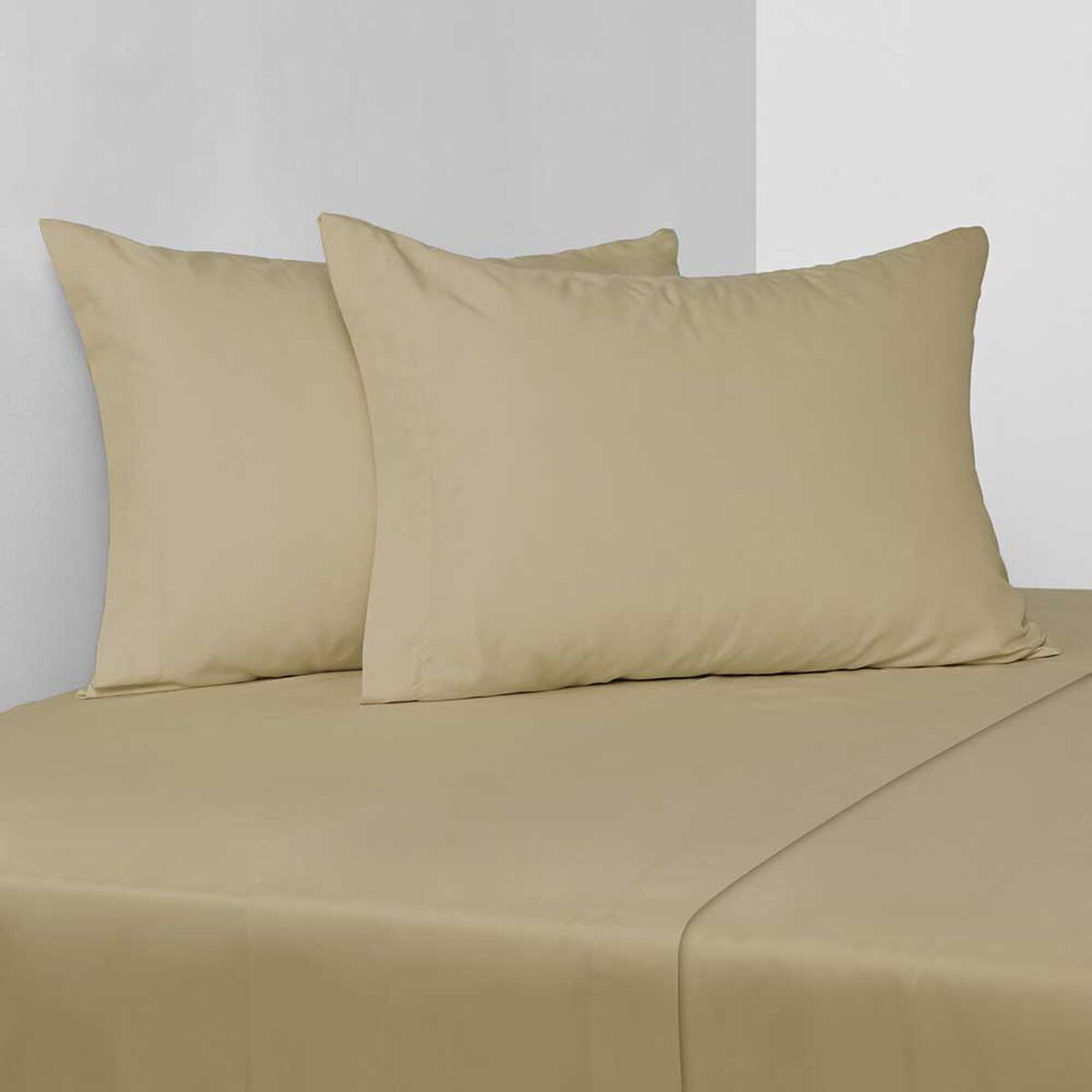 Juego de Sábanas Elements & Co 200 Hilos 2 Plazas Liso Tostado