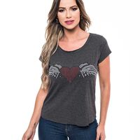 Polera Manga Corta Mujer Rock Caviar Gris