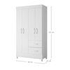 Combo Cl&oacute;set 4 Puertas 2 Cajones + C&oacute;moda 8 Cajones Vekkahome Mobi Blanco