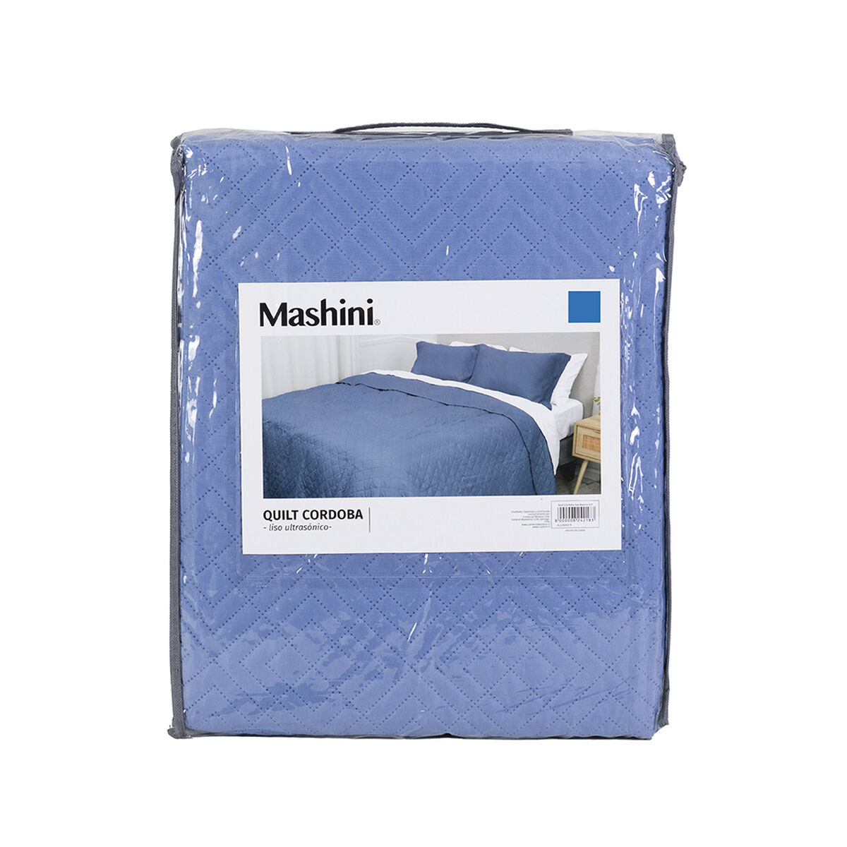 Cubrecama Mashini 2 Plazas Liso Azul