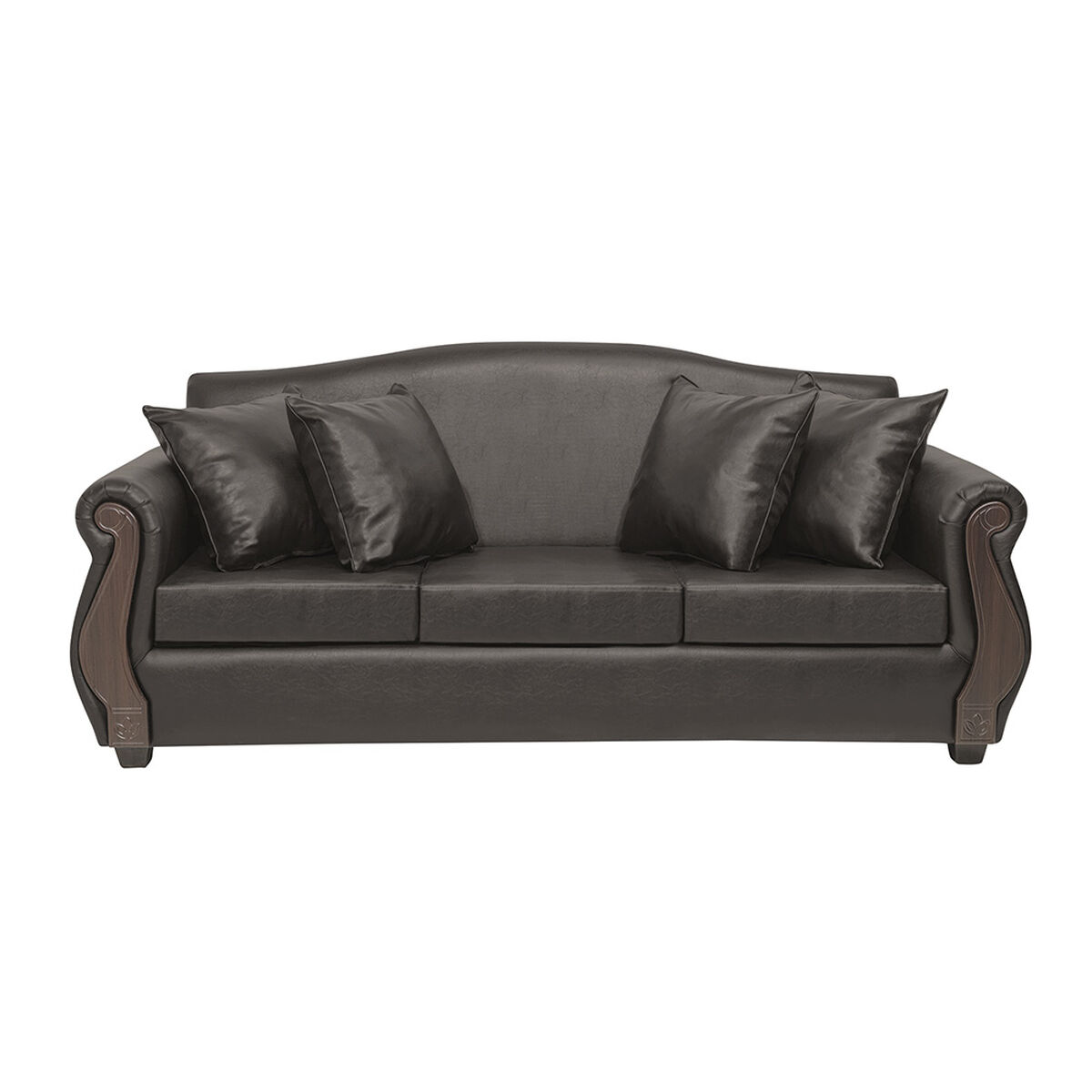 Juego de Living Innovamuebles New Bugambilia Sofá 3 Cuerpos + Sofá 2 Cuerpos Café Oscuro