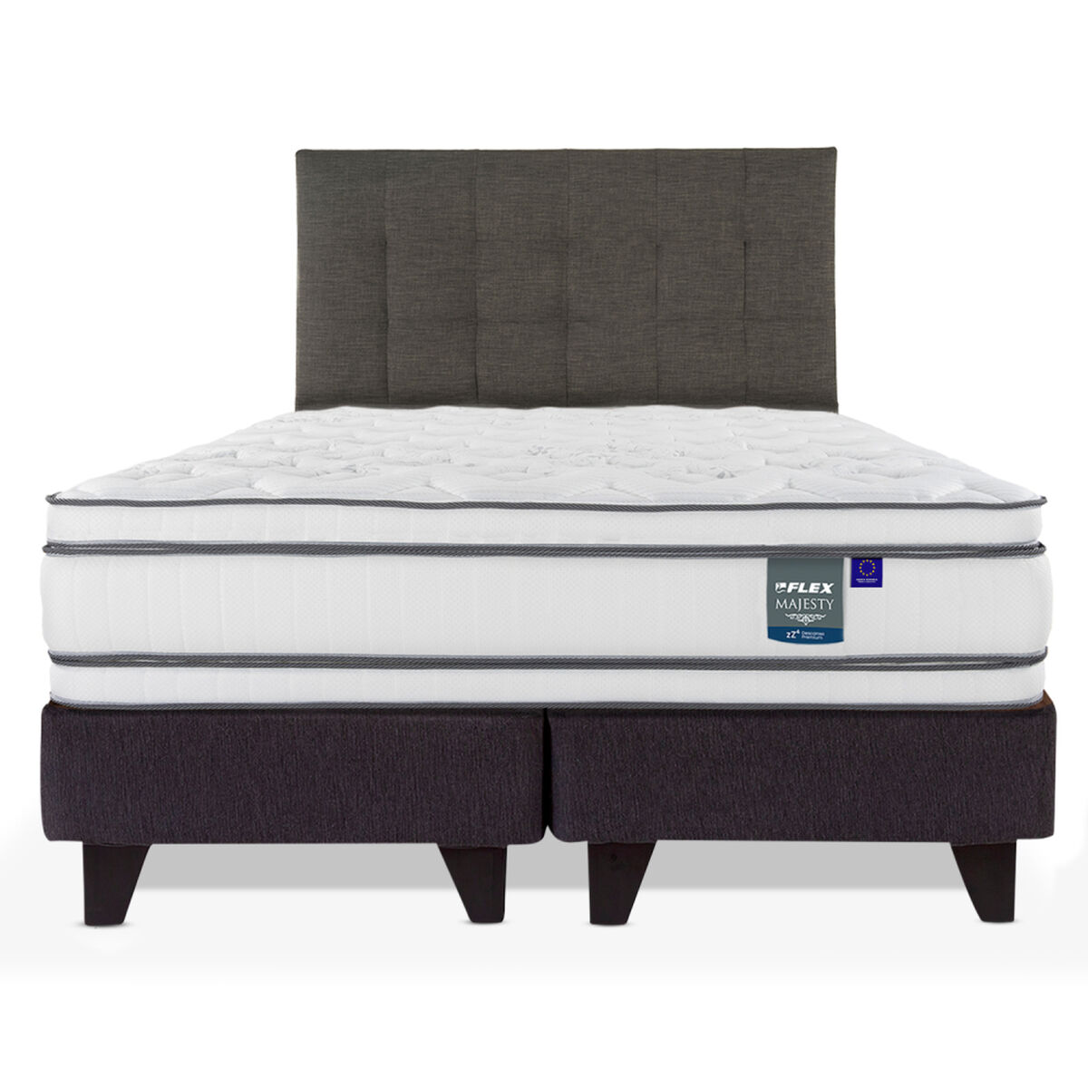 Cama Europea Flex King Majesty + 1 Respaldo