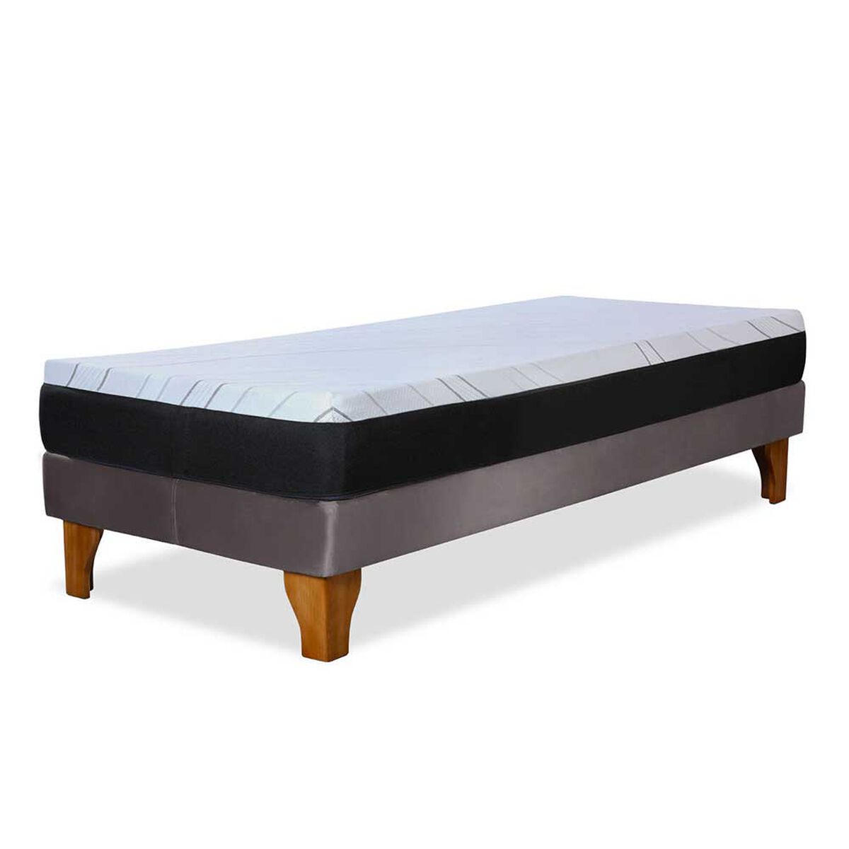 Cama Europea Latam Home 1,5 Plazas Zen Pro Gris