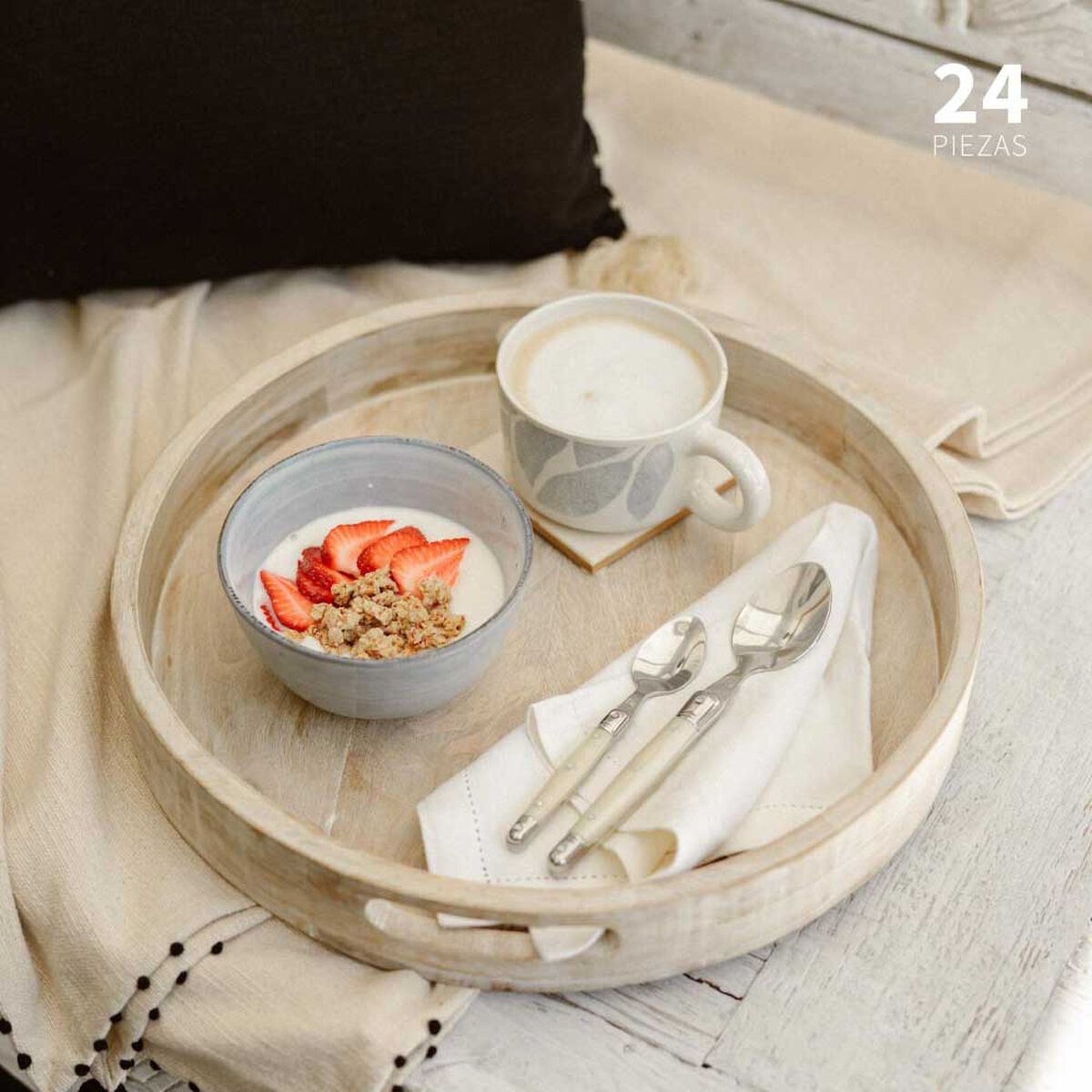 Set de Cuchillería Simplit Versalle 24 Piezas Blanco