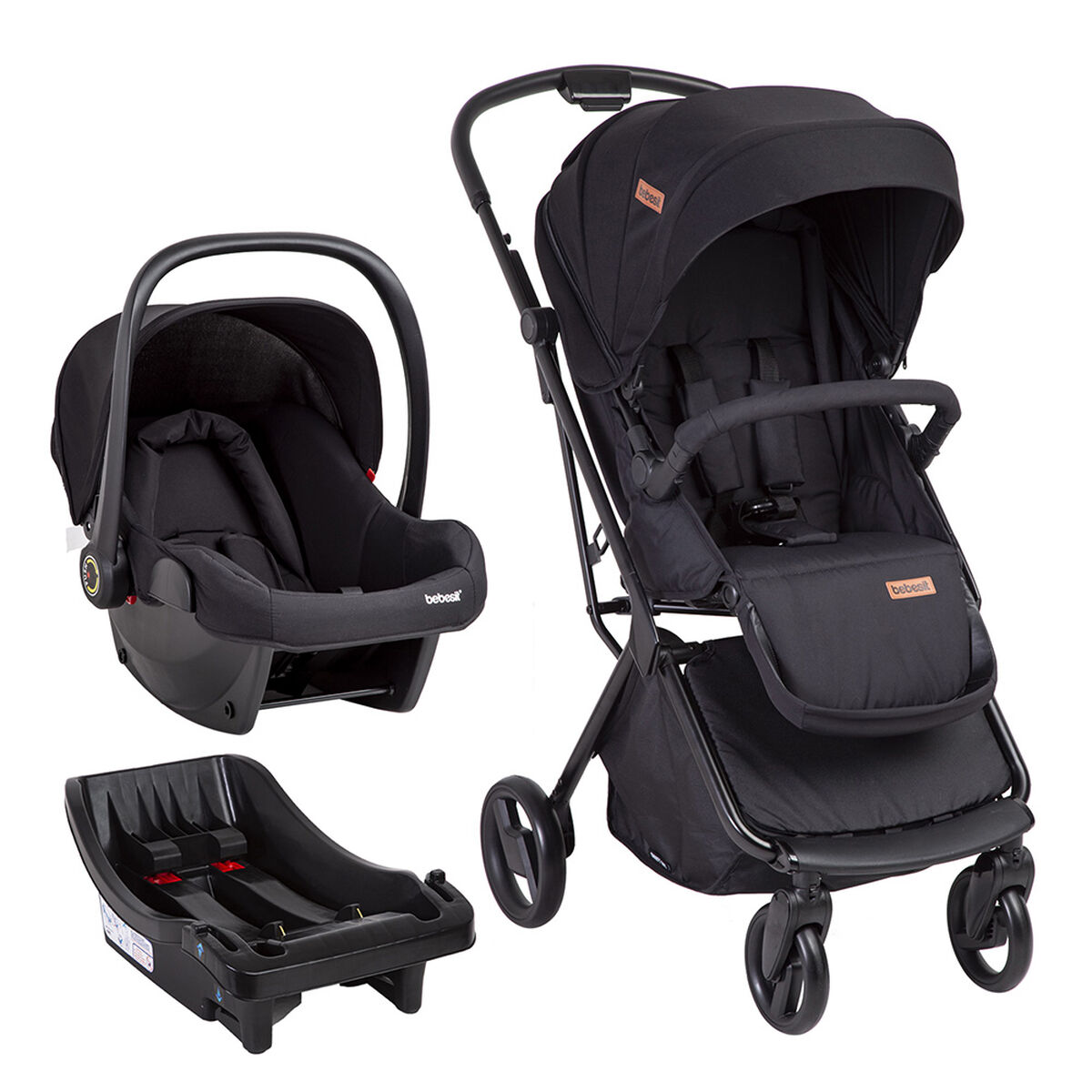Coche Cuna Travel System Bebe Swift 360 Negro Bebesit