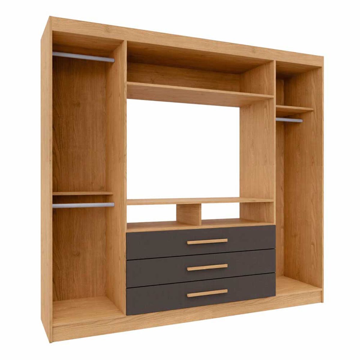 Closet Yardas Trinidad 2 Puertas 3 Cajones Bicolor
