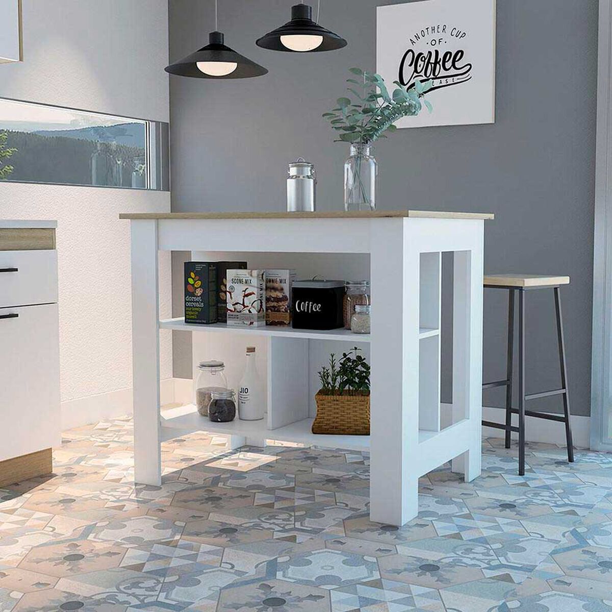 Mesa de Cocina TuHome Blanco Blanco Nevado