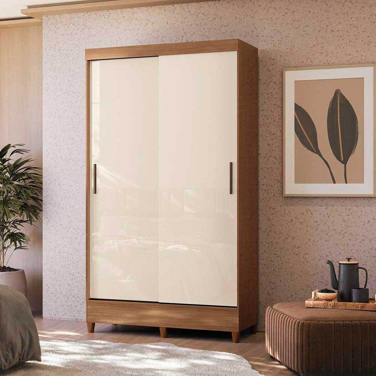 Cl&oacute;set Casanova Fit 2 Puertas Correderas Jequitiba Blanco