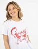 Polera Con Estampado Manga Corta Mujer Icono