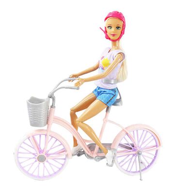 Imagen 1 del producto Muñeca de Moda de 11,5 Pulgadas con Bicicleta de Montar Bonnie Pink