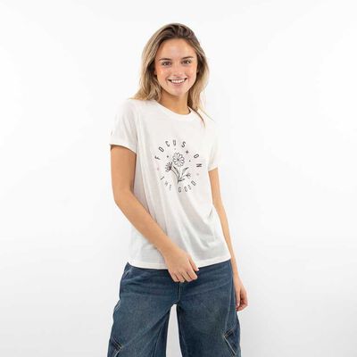 Polera Con Estampado Manga Corta Mujer Icono
