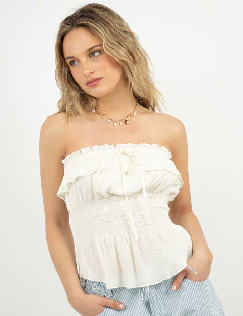 Blusa Strapless Mujer Icono