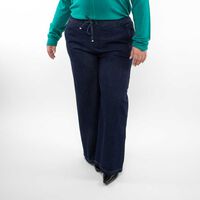 Jeans Wide Led Mujer Extralindas Azul