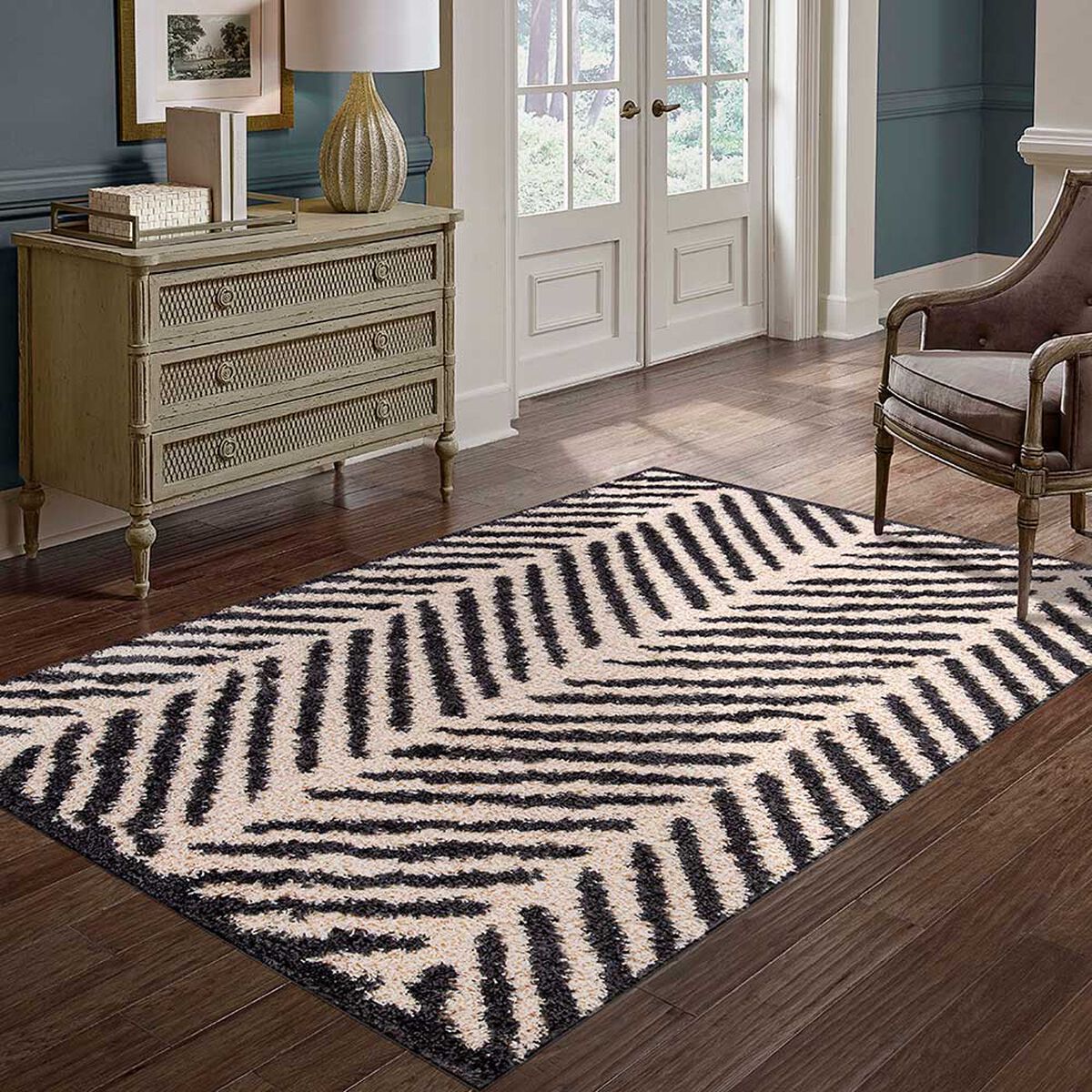 Alfombra Idetex Shaggy Guiza 170 x 230 cm Blanco
