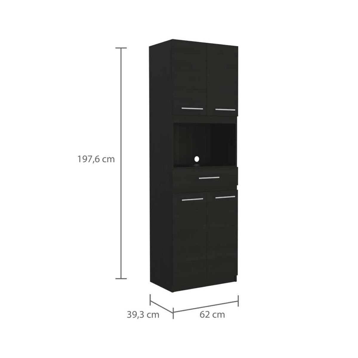 Mueble para Microondas TuHome Manchester 3 Puertas 1 Cajón Wengue
