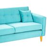 Juego de Living Bodevir New Retro Felpa 04 Sofá 3 Cuerpos + Dos Pouf 1 Cuerpo Turquesa 