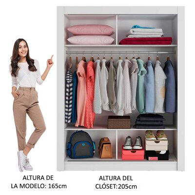 Imagen 2 del producto Closet Vekkahome Denver 2 Puertas Blanca