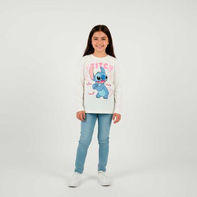 Imagen 1 del producto Polera Stitch Niña Licencias Ecru